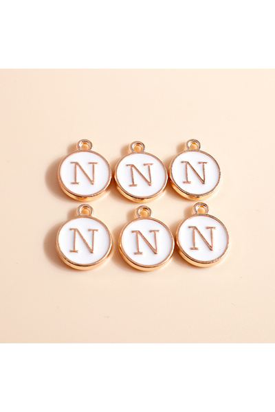 Choice WHITE N 10pcs Cute Mini White Alphabet 26 Letters Charms Pendants for ...