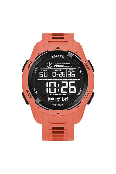 Choice1 RED SMAEL Brand Men Electronics Watch Outdoor Sports Waterproof Big Dial Digital LED Alarm Digital-w