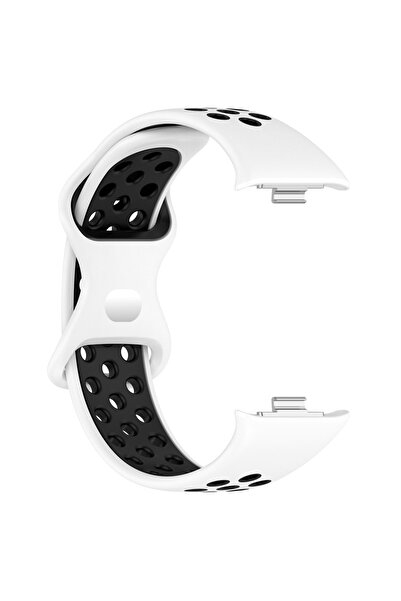 Choice حزام سيليكون أبيض وأسود لساعة شاومي مي باند 8 برو 9 برو، وساعة ريدمي 4...