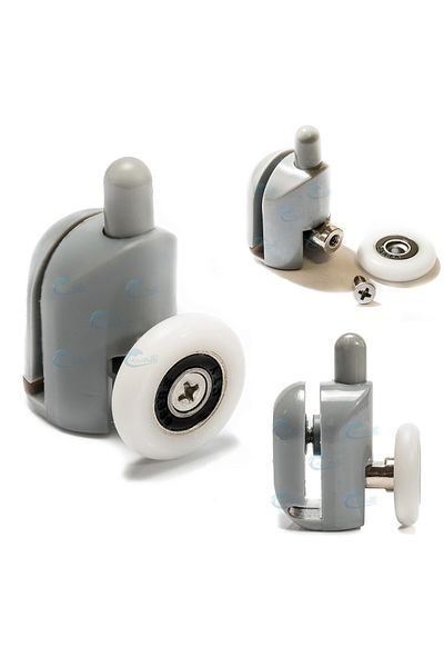 BOEM Set of 8 shower cabin rollers, Plastic, Grey