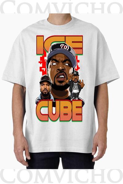 COMVİCHO تي شيرت مطبوع بتصميم Ice Cube V4 للجنسين