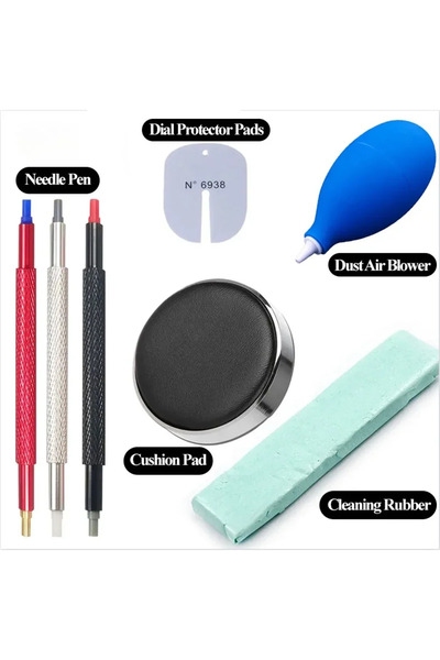 Choice طقم إصلاح الساعات من 7 قطع، وسادات حماية منفاخ الهواء والغبار، وفرشاة ...