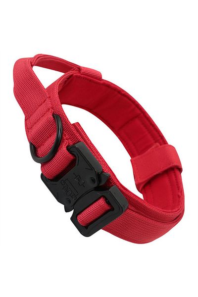 Choice red M Reflective Tactical collar Adjustable military training nylon dog collar Dog collar with handl