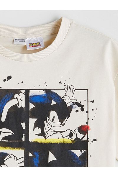 LC Waikiki New Season Crew Neck Sonic Printed Boy's Tisort - S5H140Z4
