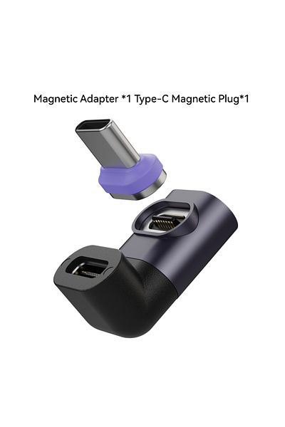 Choice UAdapter x1 Plug x1 240W Magnetic Right Angle USB C Male to USB C Female Adapter 90 Degree PD3.0 Fas