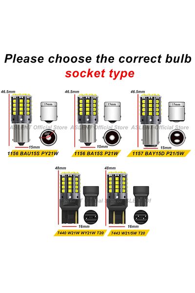Choice 1157 Bay15d P21/5w أصفر كهرماني 2x 1157 Bay15d P21/5w 1156 Ba15s P21w Bau15s Py21w LED 3030 44smd Wy