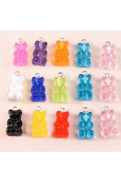 Choice style 44 10Pcs Candy Color Bear Pendant Charms for Necklace Bracelet Earrings Jewelry Making Diy Fin