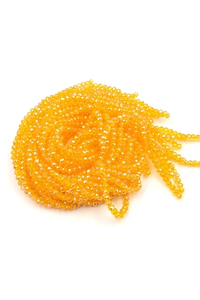 Choice1 4mm yellow A 4mm Cut DIY Handmade Beaded Mobile Phone Chain Necklace ...