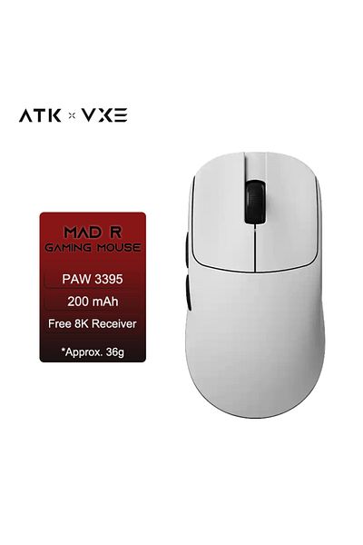 Choice MAD R -White ATK VXE MAD R/R MAJOR Ultra-lightweight E-sports Gaming Mouse Wireless Dual-Mode PAW33
