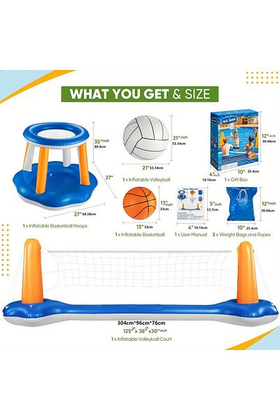 Choice Blue Adult Water Entertainment Inflatable Volleyball Stand-Inflatable Basketball Stand-Suitable for