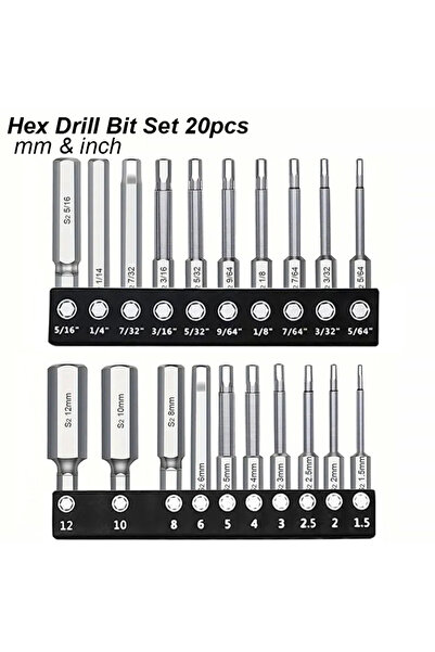 Choice1 مجموعة رؤوس مفكات براغي سداسية سداسية الرأس مقاس مم بوصة ومفك براغي م...