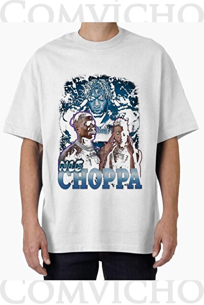COMVİCHO تي شيرت مطبوع بتصميم nle choppa v1 للجنسين