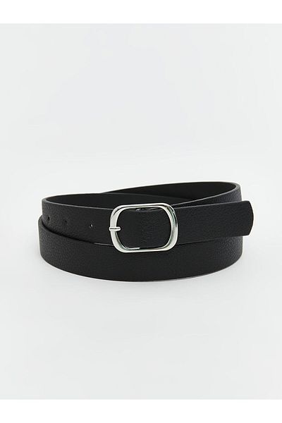 LC Waikiki Black Leather Look Women's Belt Set of 2