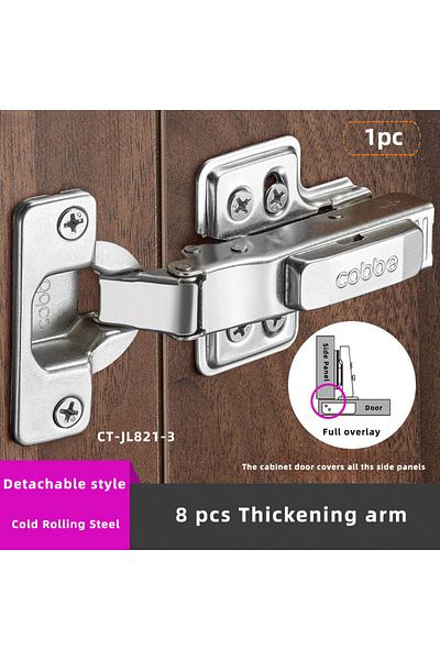 Choice JL821-3 1pc Furniture Cabinet Hinge Cold Roll Steel Door Hydraulic Hinges Damper Buffer Soft Close F