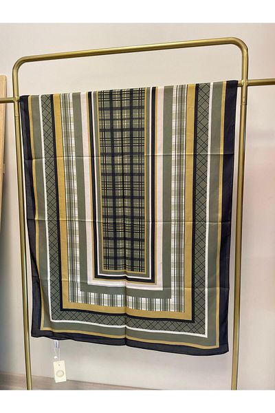 MENESSA Cotton Voile Delux Plaid Pattern Shawl