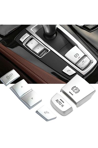 Choice 5pcs Handbrake Variable Speed Panel Side Switch P Button Cover Car Handbrake Button For BMW 5 6 S...