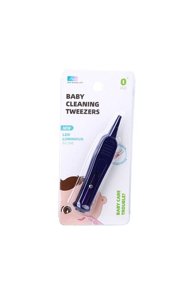 choice2 dark blue 1PC Baby Dig Booger Clip Infants Clean Ear Nose Navel Safety Tweezers Safe Forceps Cleanin