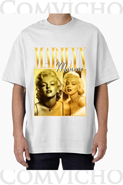 COMVİCHO تي شيرت مارلين v2 مطبوع بتصميم كبير الحجم للجنسين