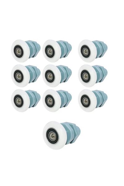 BOEM Set of 10 shower rollers, ABS/Stainless steel, 25 mm, Blue