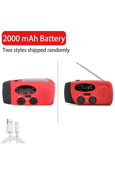 Choice 2000 mAh Red 4000 mAh LED solar charging radio portable emergency light USB emergency light new with