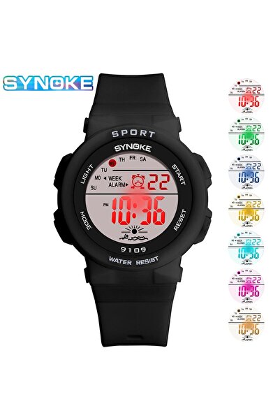 Choice ساعة SYNOKE الرياضية للطلاب باللون الأسود للأطفال، ساعات إلكترونية ملونة مقاومة للماء حتى عمق 50 مترًا