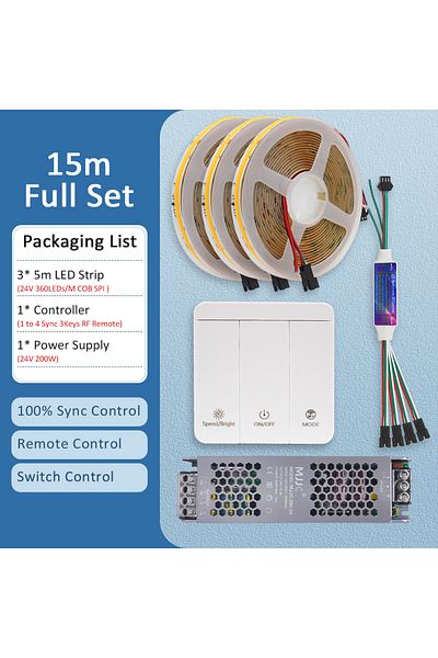 Choice Natural White 15M Full Set WS2811 Flowing Water Led Strip COB 24V 10M 15M 20M Warm Cool White Sequen