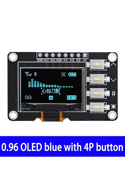 Choice 1pcs BLUE NEW product 0.96 inch OLED IIC White/YELLOW BLUE/BLUE 12864 OLED Display with 4x4 key I2C