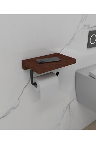 lyla concept Suport pentru hârtie igienică Papatya din lemn masiv cu raft – S...