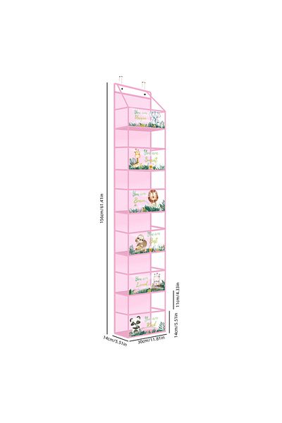 Choice 6 layers pink 1pc 4 /6Layer Over The Door Hanging Organizer Cosmetics Wall Hanging Storage Organizer