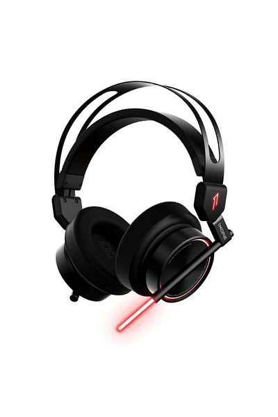 1MORE Căști de gaming Spearhead VR, surround stereo 7.1, anulare zgomot, lumini LED, pentru PC, PS4, Xbox