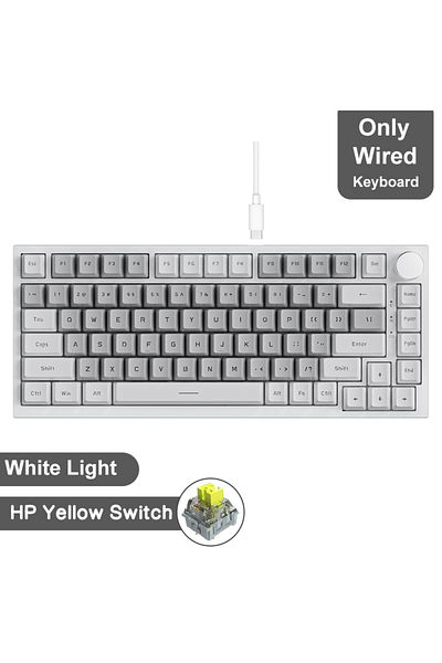 Ajazz AK820 White Gray Ajazz AK820/AK820Pro Gaming Mechanical Keyboard Bluetooth 5.1/Wireless/C-Wired Cust