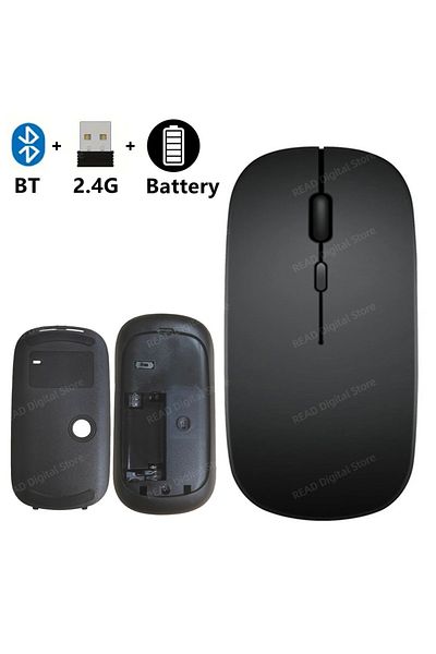Choice Battery-Black Wireless Mouse Slim Bluetooth-compatible 2.4G Computer Mice Portable Rechargeable/Batt