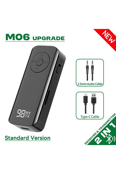 Choice Standard Version Bluetooth 5.3 Audio Transmitter Receiver 3.5MM AUX Support TF Card Play MIC Collar-