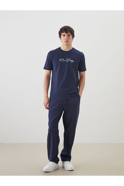 LC Waikiki New Season Crew Neck εμπριμέ χτενισμένο βαμβακερό ανδρικό Tisort - S5FF24Z8