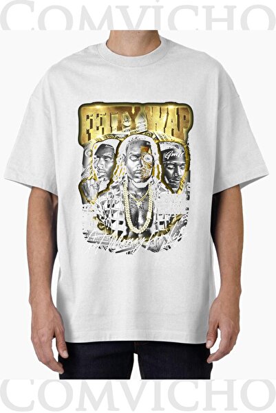 COMVİCHO تي شيرت مطبوع بتصميم Fetty Vap V1 للجنسين