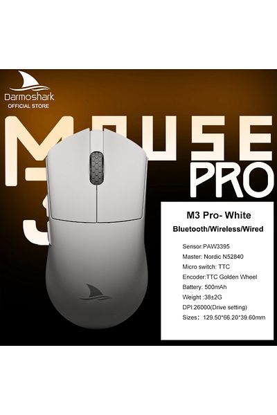 Choice M3 Pro White Darmoshark M3 Pro Gaming Mouse 4K Wireless Bluetooth Computer Game Mice 26000DPI PAM339