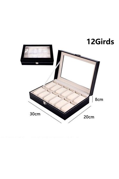 Choice Beige 12 Positions DELESYS 2/3/4/5/6/8/10/12 Slots PU Leather Watch Box Traditional Style Watch Stor
