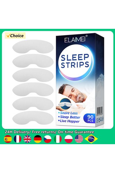 Choice ELAIMEI 90pcs Anti Snoring Sleep Strips Disposable Mouth Strips Tape Reduce Mouth Dryness Sore Th...