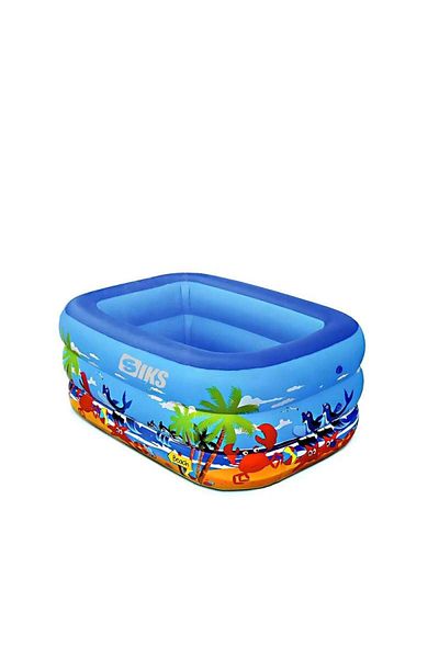 SIKS Inflatable Pool For Children, Outdoor / Garden, 130 X 90 X 45 Cm, 3 Inflatable Rings