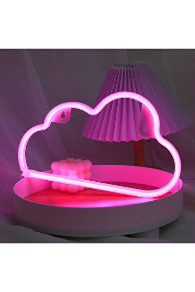 Choice 0-5 واط شعار ضوء النيون السحابي الوردي، USB أو بطارية تعمل بالطاقة الل...