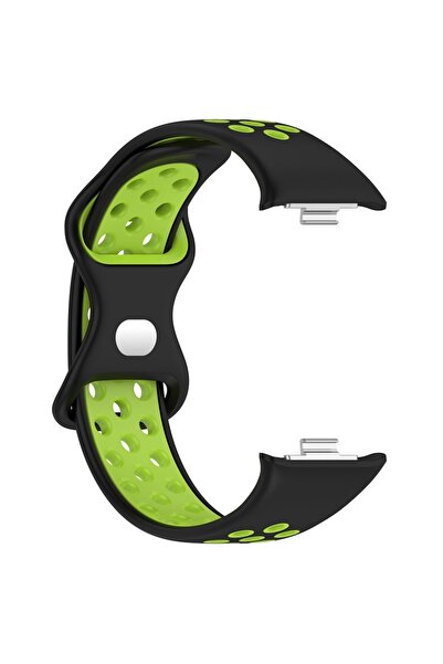 Choice سوار سيليكون أسود وأخضر لساعة شاومي مي باند 8 برو و9 برو وساعة ريدمي 4...