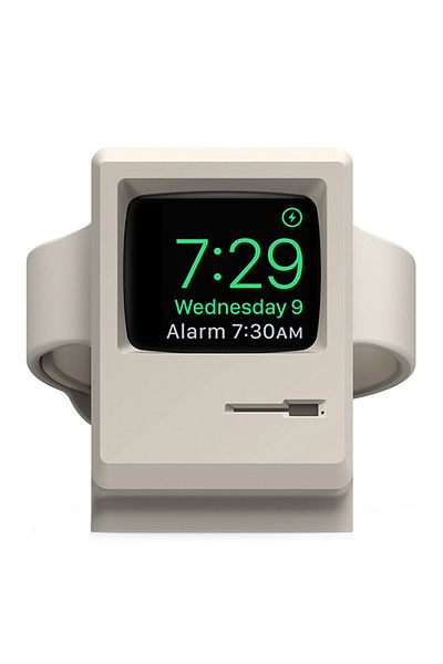 Choice white For Apple Watch 7 6 5 4 iWatch 3 2 1 Silicone Stand Charging Dock Holder Retro Computer Patter