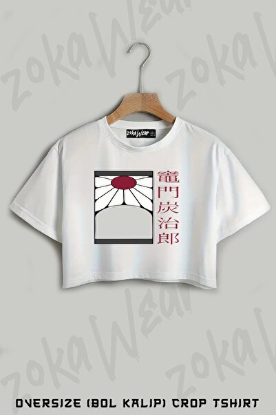 ZOKAWEAR Tricou supradimensionat cu imprimeu Tanjiro Earring Demon Slayer