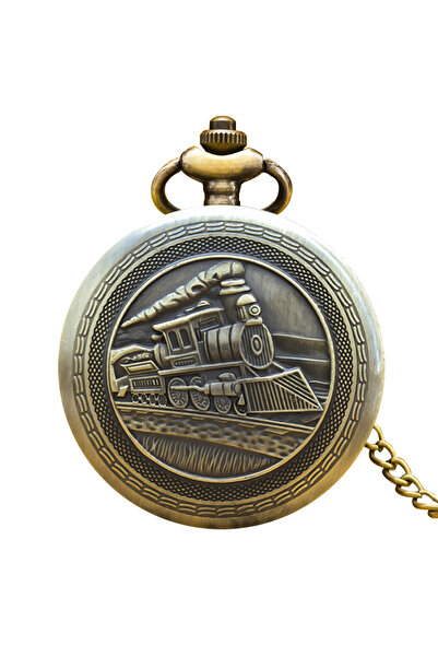 Choice ساعة جيب كوارتز بتصميم صدفي برونزي عتيق على شكل قاطرة إبداعية منحوتة، ...