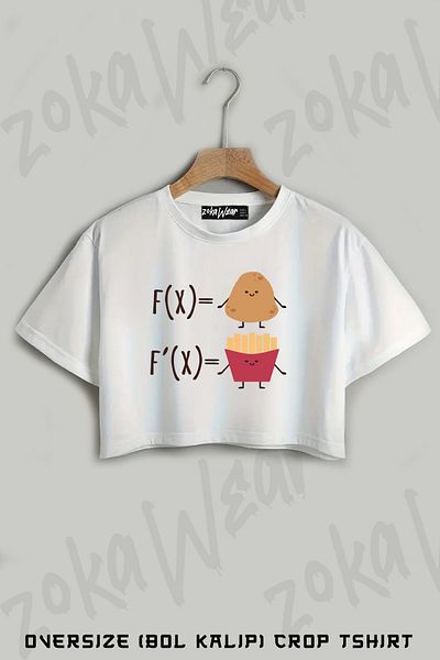 ZOKAWEAR Tricou oversize imprimat cu matematică derivată Ayt Tyt pentru studenți