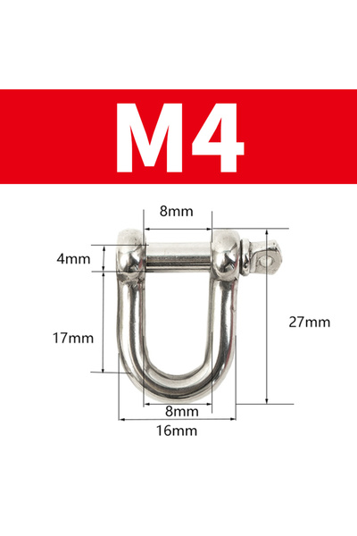 Choice M4-2 قطعة 304 خطاف ربط قصير مستقيم على شكل حرف D من الفولاذ المقاوم لل...
