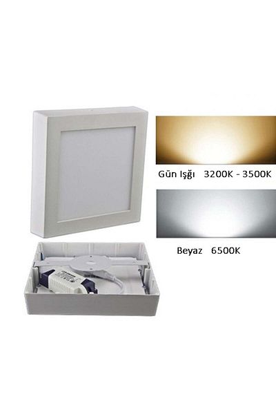 Cata Ct-5274 30W Panel Led Luminaire White Square Surface Mounted Metal Case Warm White 3200K