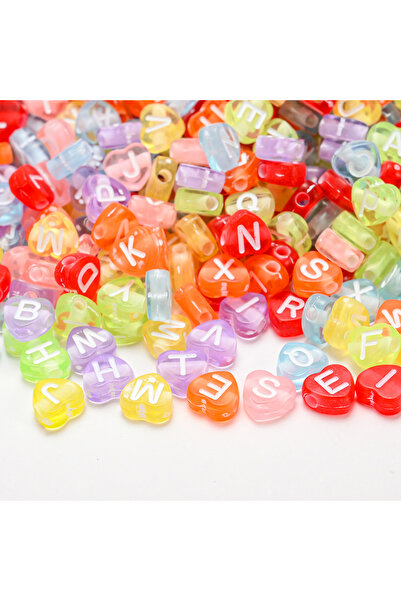 Choice3 100PCS Y2202-77-100pcs 100pcs/lot Heart Acrylic Letter Beads Colorful...