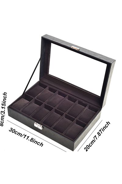 Choice Brown 12 Positions DELESYS 2/3/4/5/6/8/10/12 Slots PU Leather Watch Box Traditional Style Watch Stor