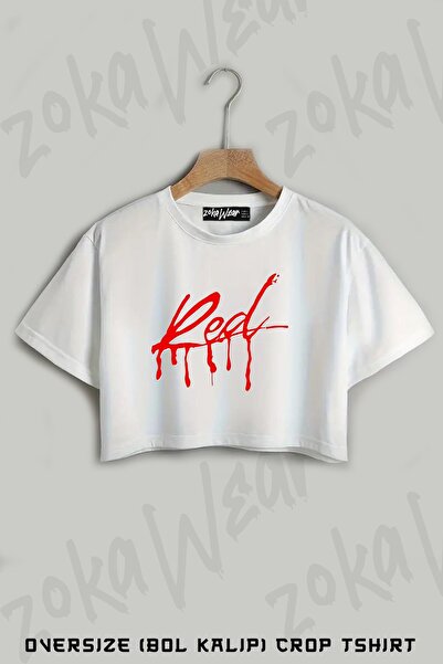 ZOKAWEAR Puno crvene, Carti, Playboi Štampano Oversize kroj Skraćeni kroj T-s...